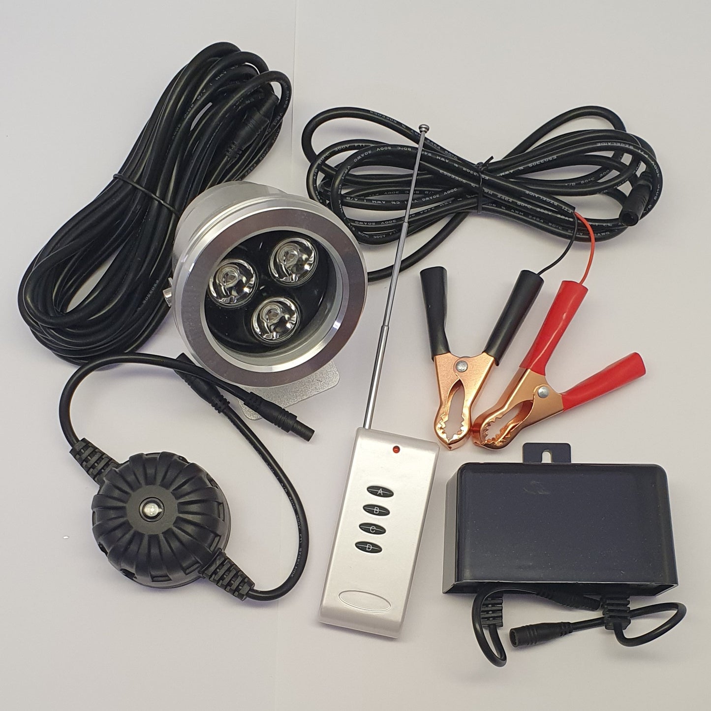 Åtelbelysning strålkastare med trådlös dimmer & skymningsrelä