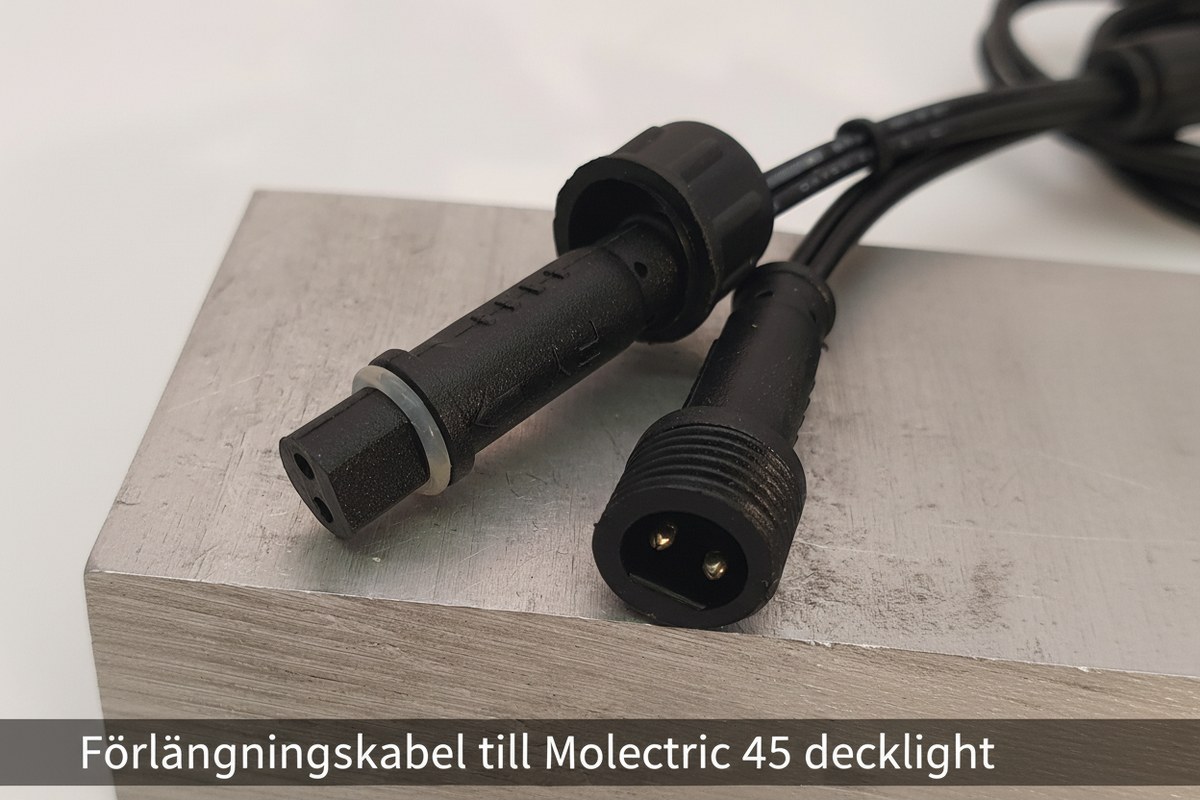 Förlängningskabel till Molectric 45 Decklight, 12V plug & play | Molectric
