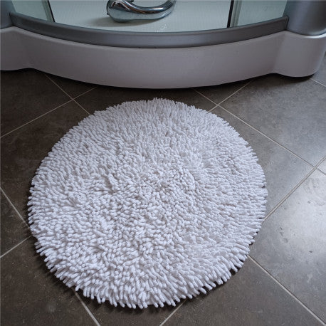 Matta Rasta rund 55 cm vit