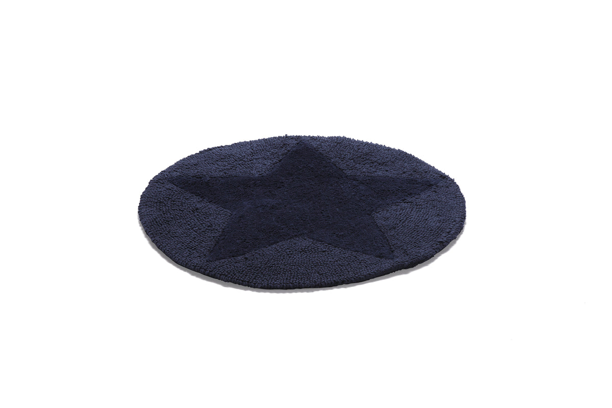 Matta Star vändbar rund 55 cm navy