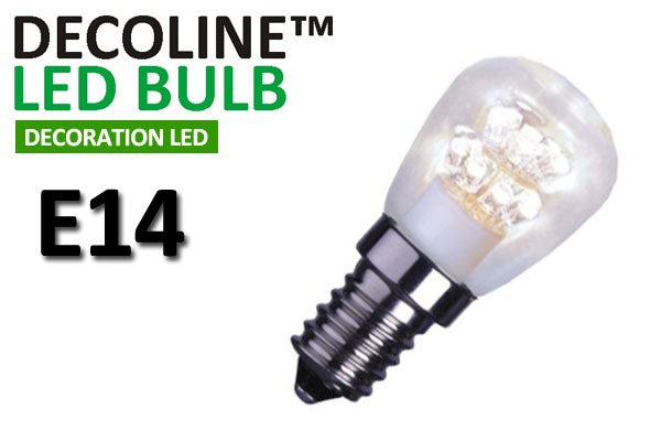 Päronlampa LED Decoline Klar 0,7W E14 Vit
