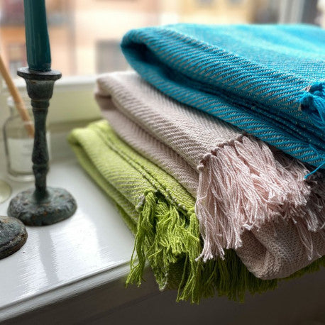 Pläd Fishbone Turkos