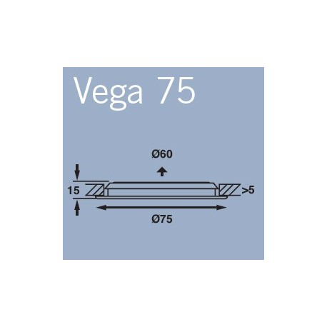 Vega 75 Vit Downlight 12v DC-anslutning