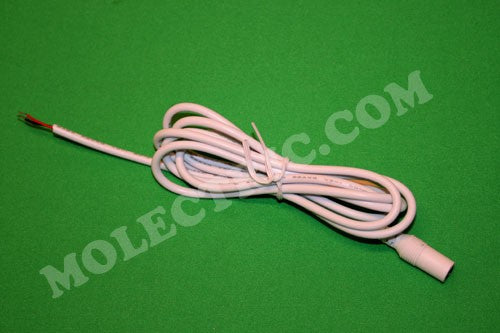 Vit anslutningskabel med DC-plugg 1,0 meter