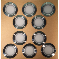 10 st. COSA 45 Decklight komplett, Varmvit