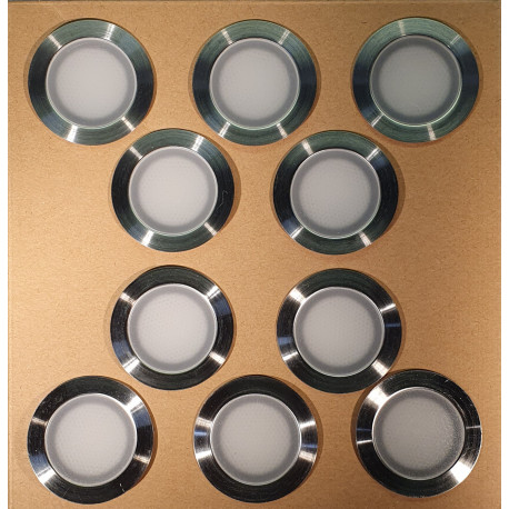 10 st. COSA 45 Decklight komplett, Varmvit