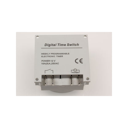 12 Volt Timer, digital 7-dagars, 16Ampere