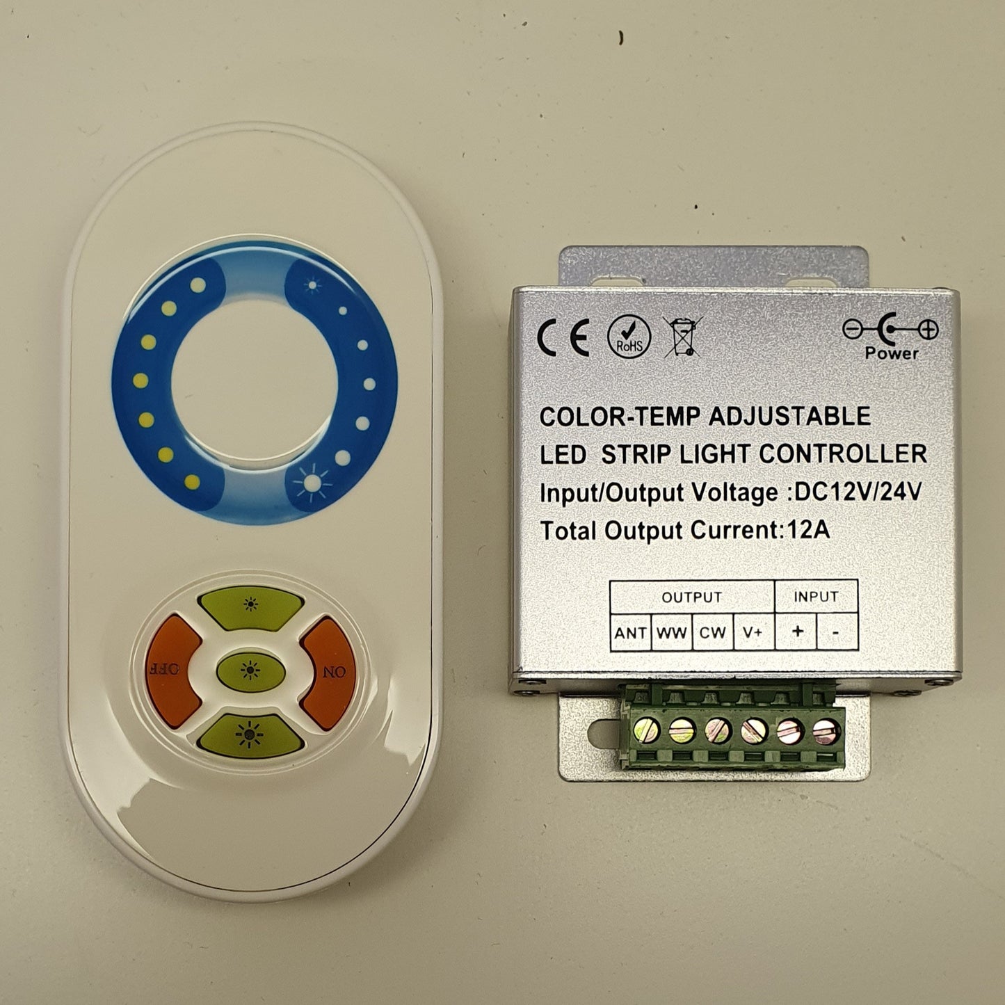 2-Kanal RF Touch kontroll för justerbar LED-tejp 12-24 Volt