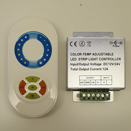 2-Kanal RF Touch kontroll för justerbar LED-tejp 12-24 Volt