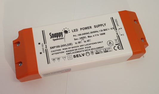 Transformator 100w 24v med skruvplint