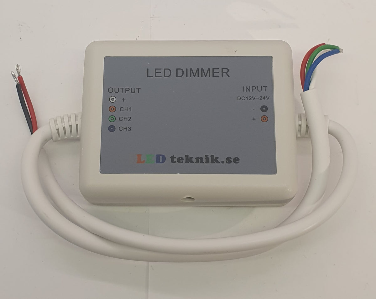 3-kanals LED-dimmer 12 V med IR-fjärrkontroll, 96 W/kanal | Molectric