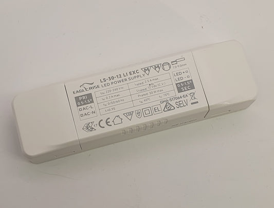 LED-driver LS-30-12 LI1 EXC, 30 W, 12 V DC, flimmerfri konstantspänning | Molectric