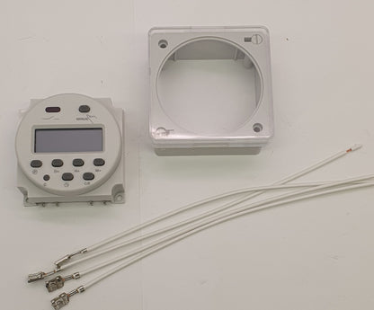 Digital 12 V-timer med separat transparent kåpa och anslutningskablar med flatstiftskontakter | Molectric