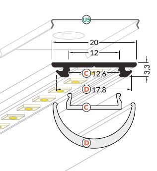 MLP096 Aluprofil böjbar