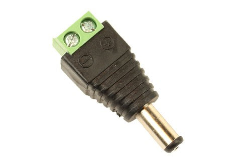 DC-Plugg Hane 2,1mm med skruvanslutning