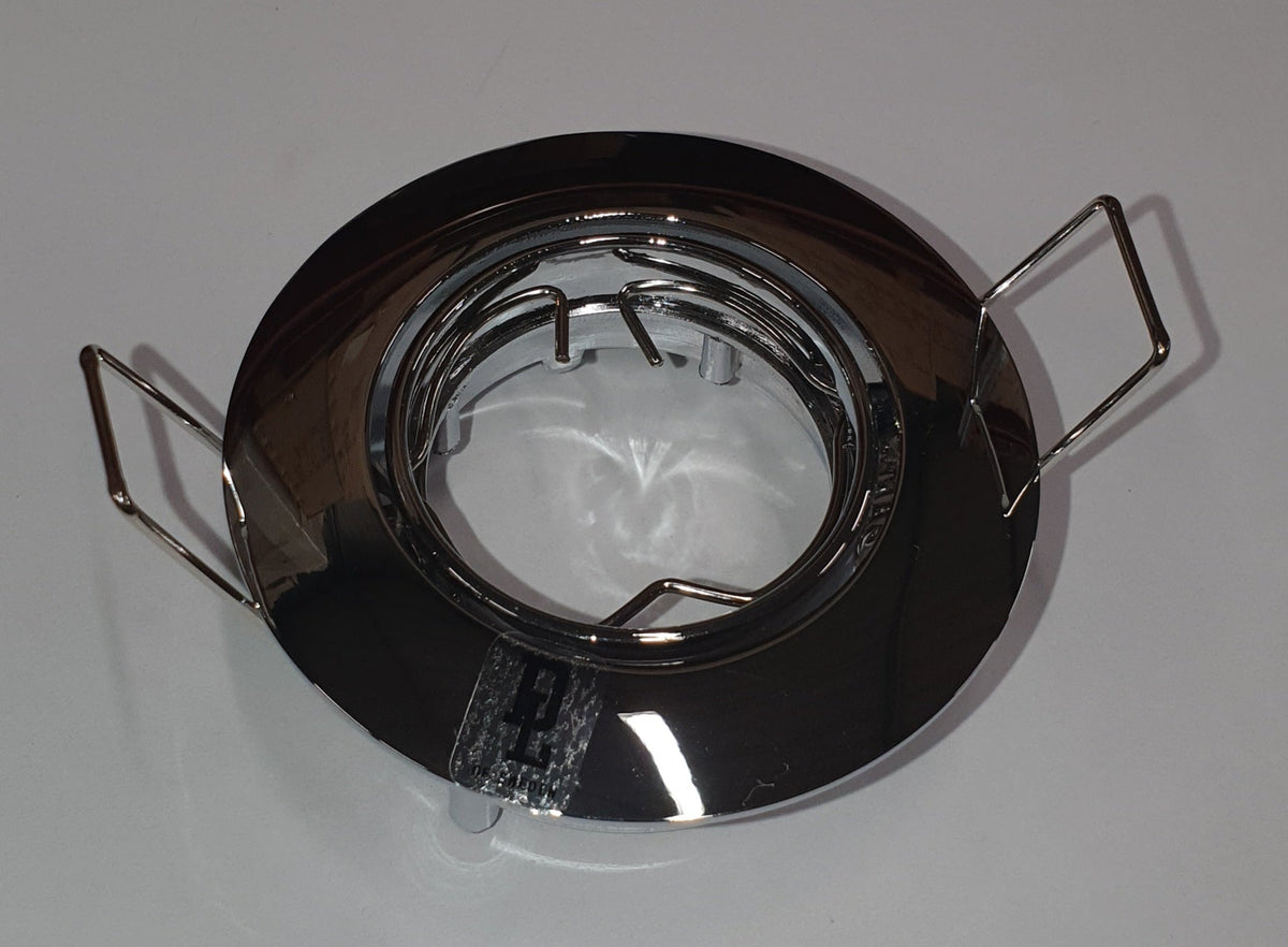 Designlight D3259CP MR11-downlight med blank metallfärgad CP-front och fjäderfästen | Molectric