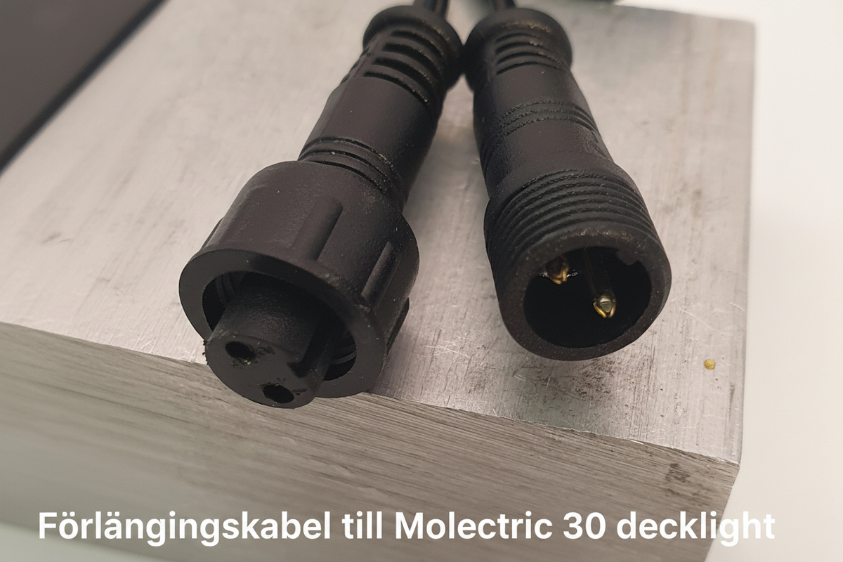 Förlängningskabel till Molectric 30 Decklight, 12V plug & play | Molectric