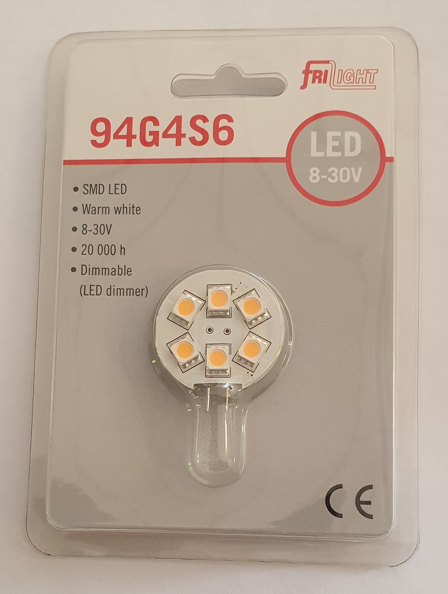 G4 - 6 SMD 1,3 Watt sidmonterad