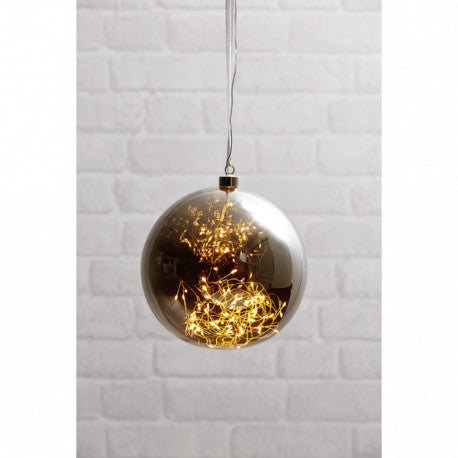 Glaskula Glow 20x21cm Rökfärgad