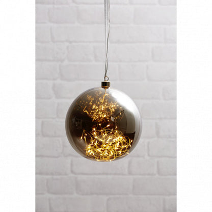 Glaskula Glow 20x21cm Rökfärgad