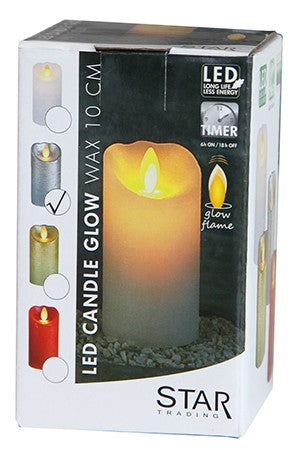 Glow Vaxljus LED Vit, Glimmrande Låga med Timer