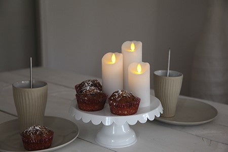 Glow Vaxljus LED Vit, Glimmrande Låga med Timer