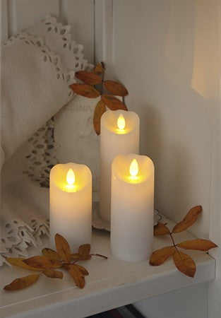 Glow Vaxljus LED Vit, Glimmrande Låga med Timer