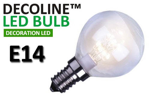 Klotlampa LED Decoline Klar 0,7W E14 Vit