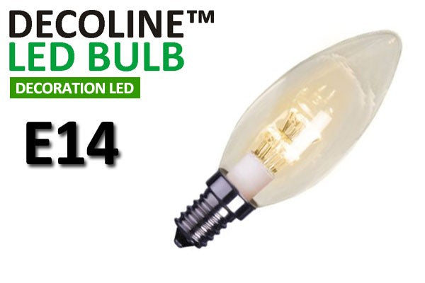 Kronlampa LED Decoline Klar 0,7W E14 Varmvit