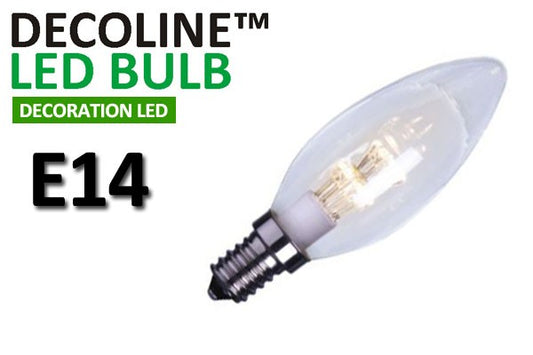 Kronlampa LED Decoline Klar 0,7W E14 Vit