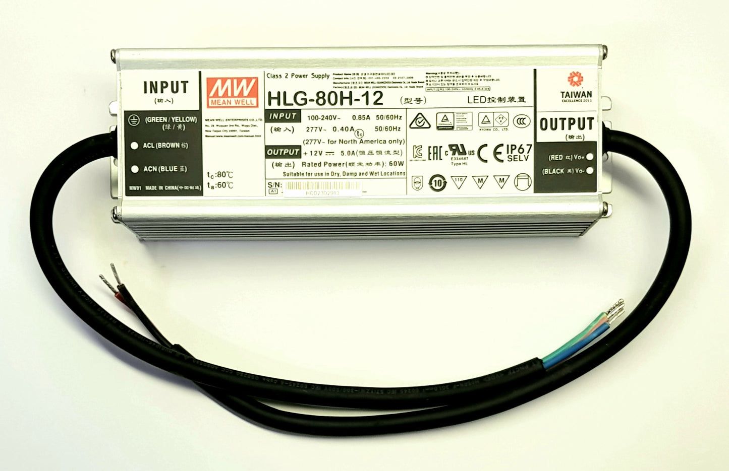 12Volt LED-transformator 60W för utomhusbruk