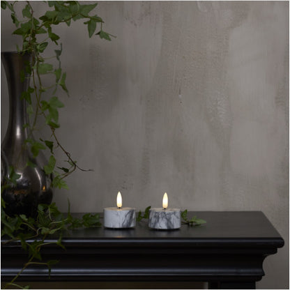 LED VÄRMELJUS 2-PACK FLAMME MARBLE
