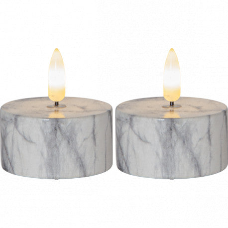 LED VÄRMELJUS 2-PACK FLAMME MARBLE