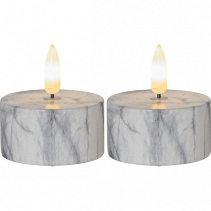 LED VÄRMELJUS 2-PACK FLAMME MARBLE