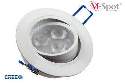 M-spot integrated Vit, Vinklingsbar armatur 1-7 Watt