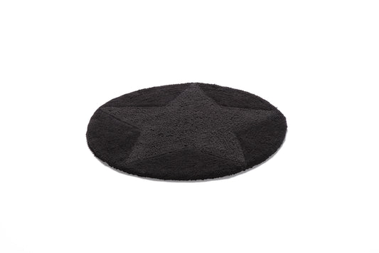 Matta Star vändbar rund 55 cm svart