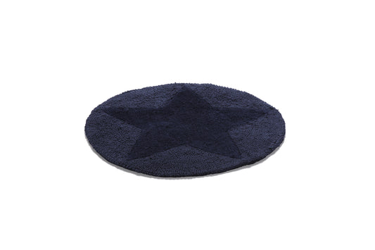Matta Star vändbar rund 70 cm navy