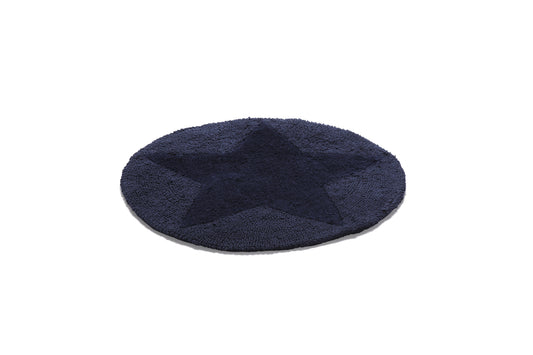 Matta Star vändbar rund 70 cm navy