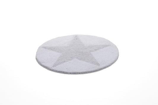 Matta Star vändbar rund 70 cm vit