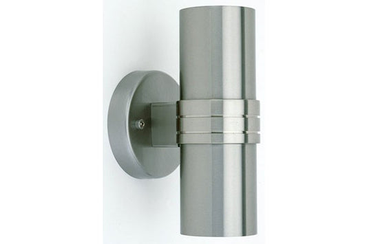 Hanni Vägglampa LED 230v IP44 Dubbel Borstad Stål 2x3,5W