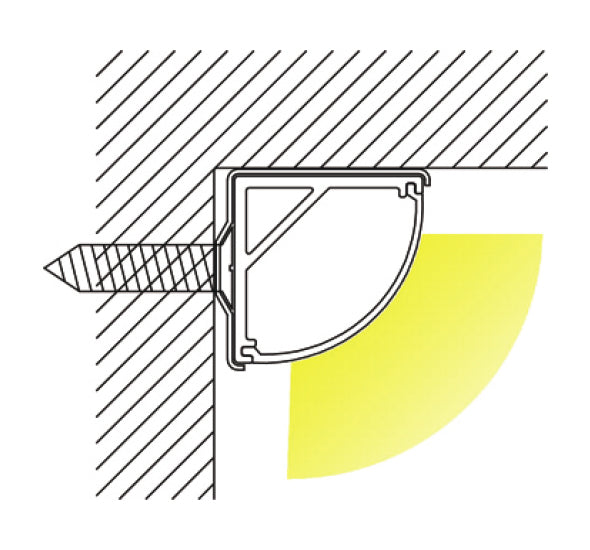 MLP016-1-O-PC Hörnprofil för dubbel LED