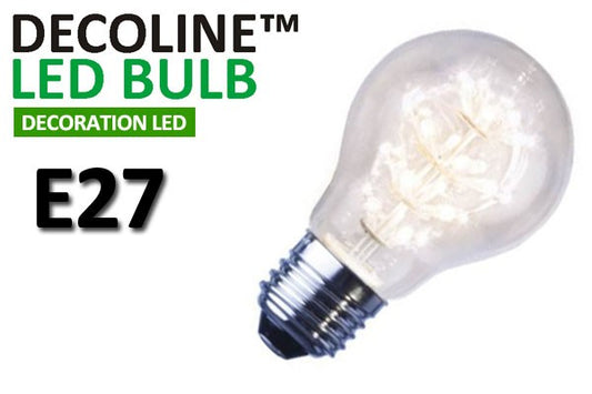 Normallampa LED Decoline Klar 1,4W E27 Vit