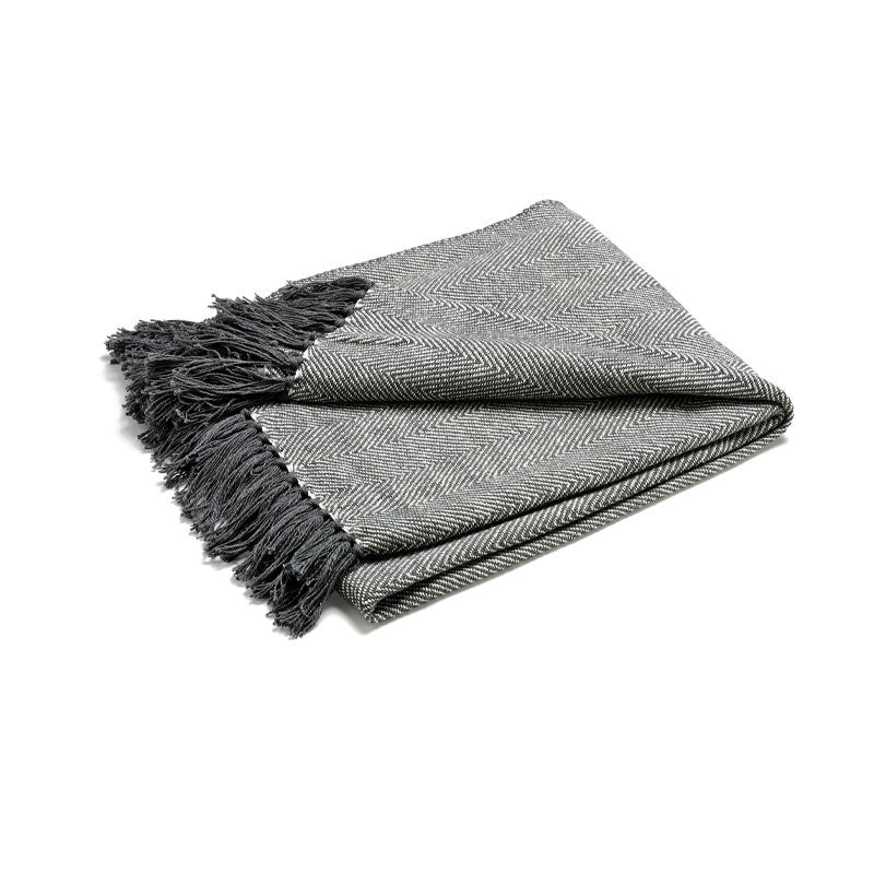 Pläd Fishbone Grafit