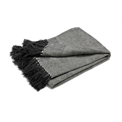 Pläd Fishbone Svart