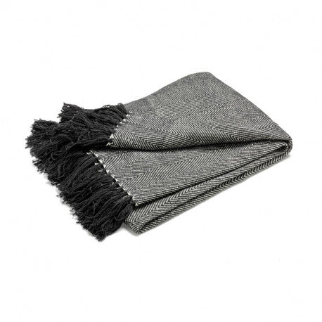 Pläd Fishbone Svart