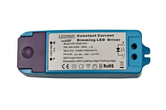 Primärdimmad drivare 350mA 18W 6-15 LED i serie