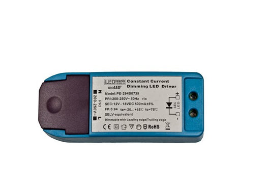 Primärdimmad drivare 500mA 8W 3-6 LED i serie