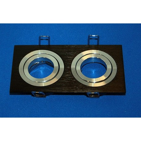 Svart "Twin" Downlight Kvadrat MR16/GU10 Alu