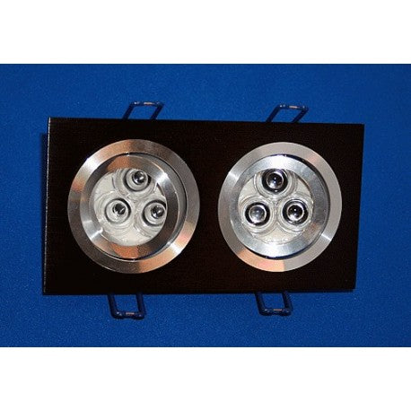 Svart "Twin" Downlight Kvadrat MR16/GU10 Alu