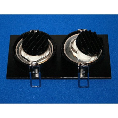 Svart "Twin" Downlight Kvadrat MR16/GU10 Alu